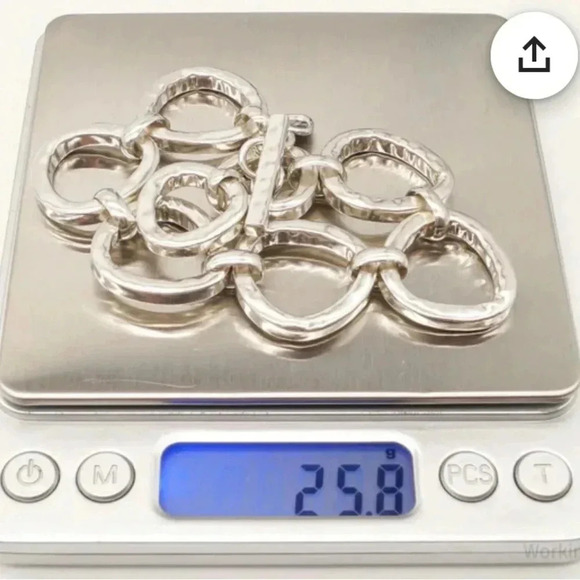 Designer Silpada Hammered Sterling Silver Toggle  Bracelet - Picture 9 of 10